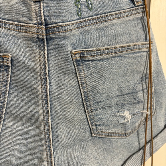 American Eagle Outfitters Light Blue Ripped Jean Shorts - Picture 7 of 7